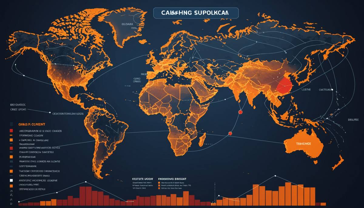 Global supply chain disruption risk visualization