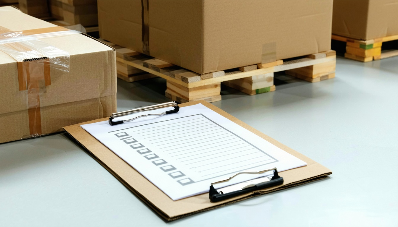 Clipboard checklist in warehouse setting