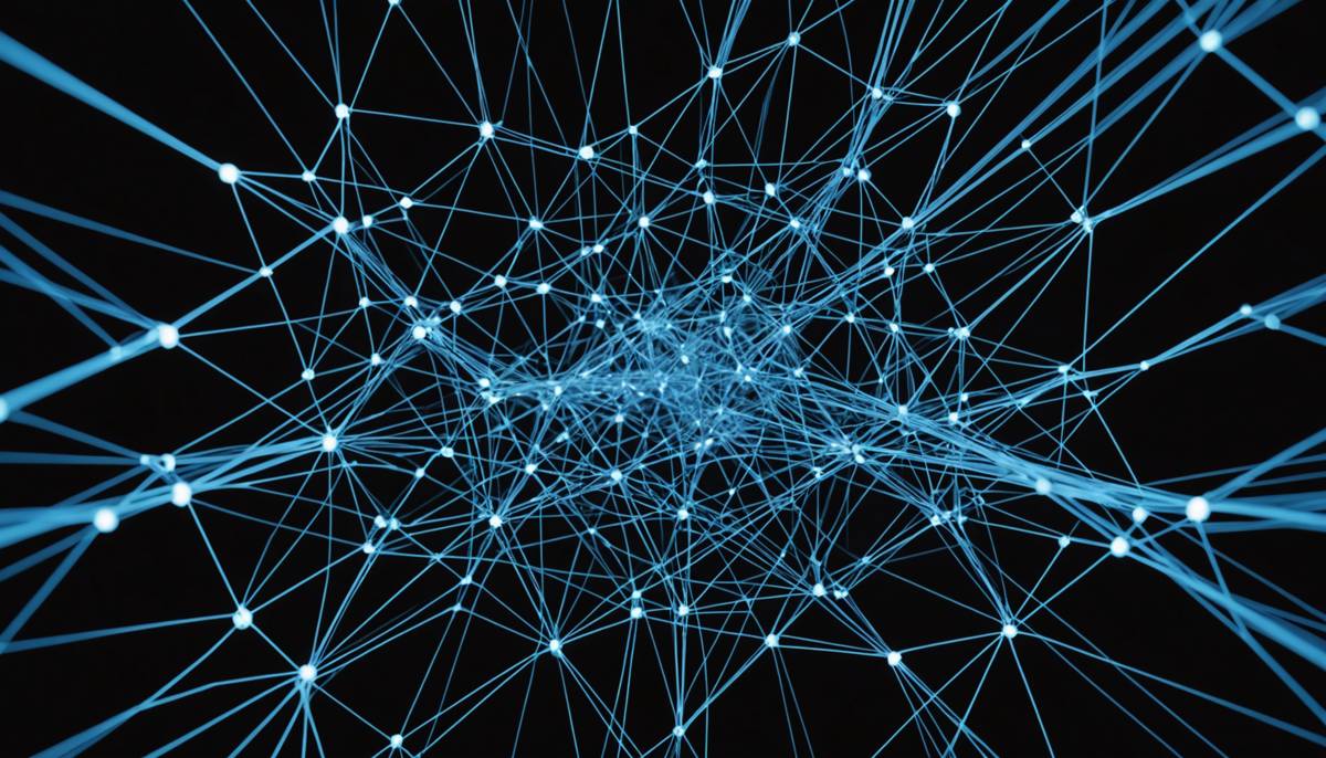Digital data nodes interconnected like a nervous system powering automated supply chain decisions