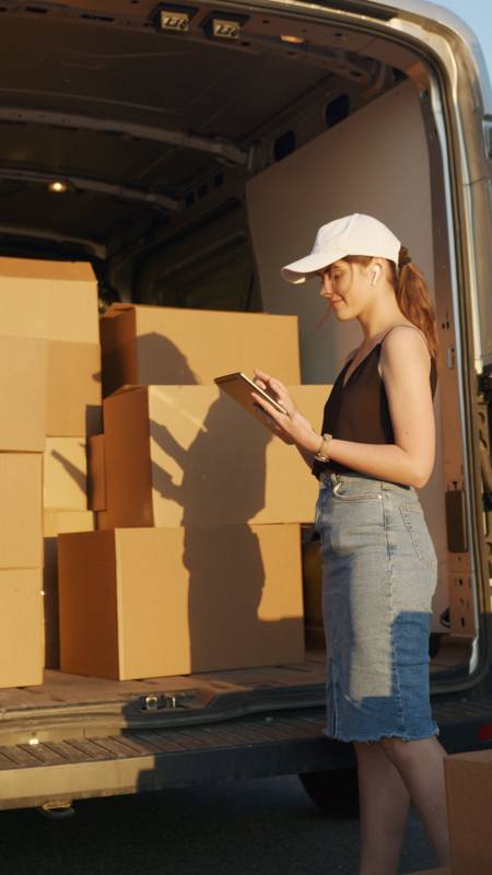 Supply chain planner reviewing data